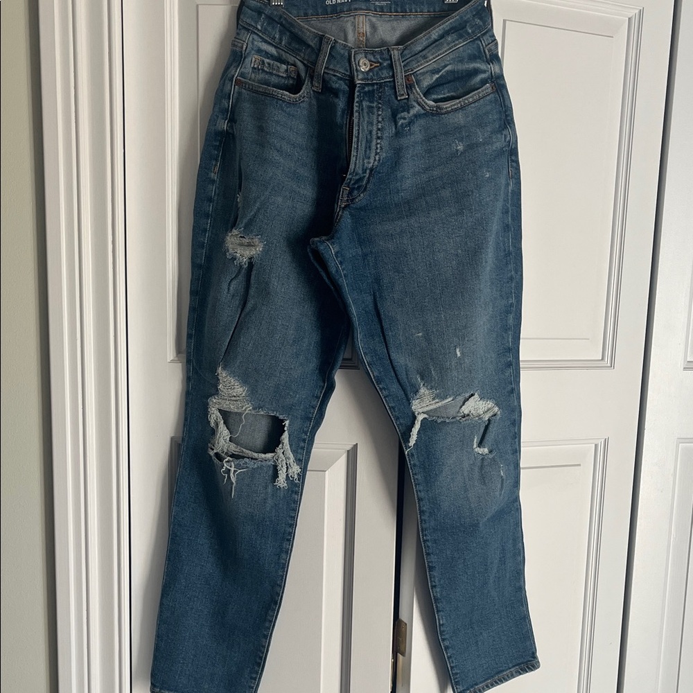 Distressed Blue Jeans